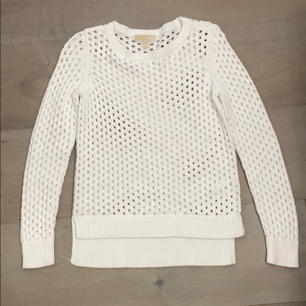 Michael Kors White Knit Sweater Size Large
